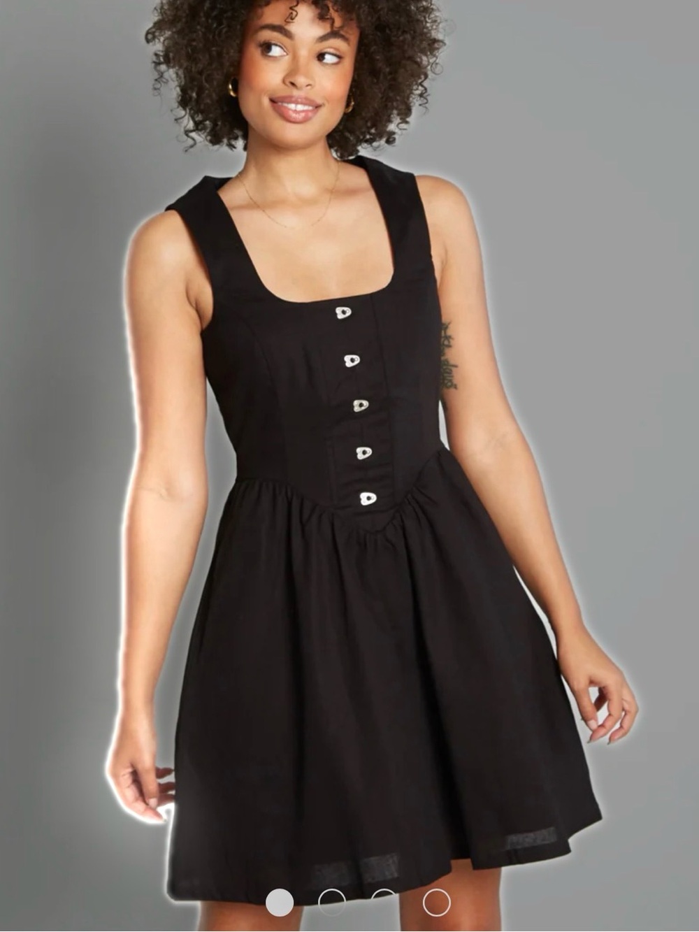 Dangerfield Carpe Diem Corset Square-Neck Metal Mini Dress 16 ModCloth NWT